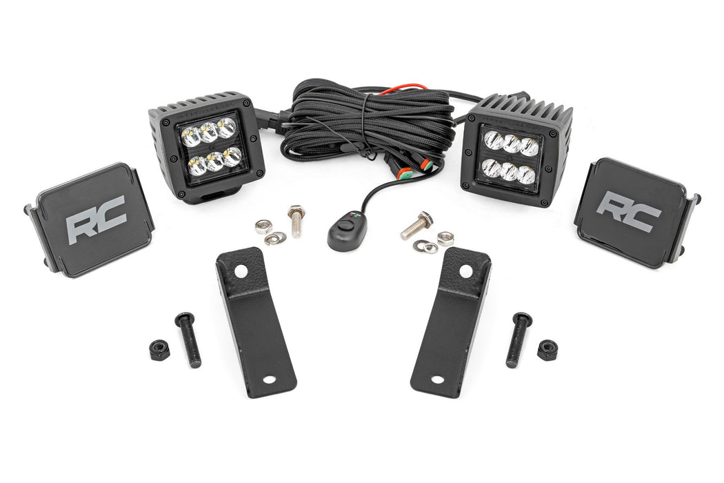 Rough Country LED Light Kit - Rear Mount - 2" Black Pair - Spot | Can-Am Maverick Sport 1000R