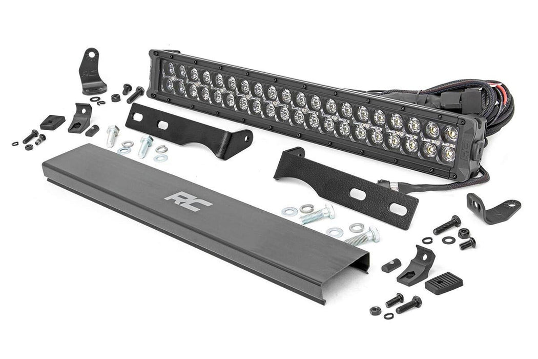 LED Light Kit - Bumper Mount - 20 inch Black Dual Row - White DRL - Jeep Grand Cherokee WK2 (11-20)