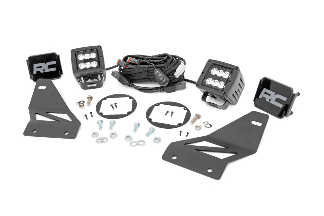 LED Light Kit - Fog Mount - 2 inch Black Pair - Spot - Nissan Frontier (05-20)