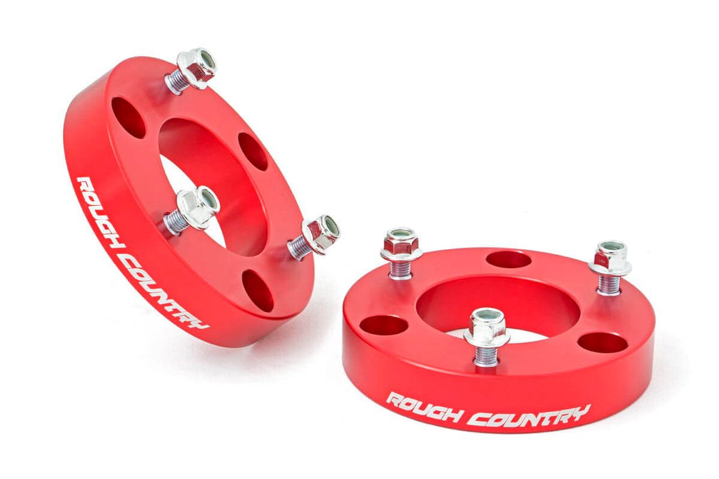Rough Country 2 Inch Leveling Kit - Red Spacers | Nissan Titan 2WD/4WD (2004-2024)
