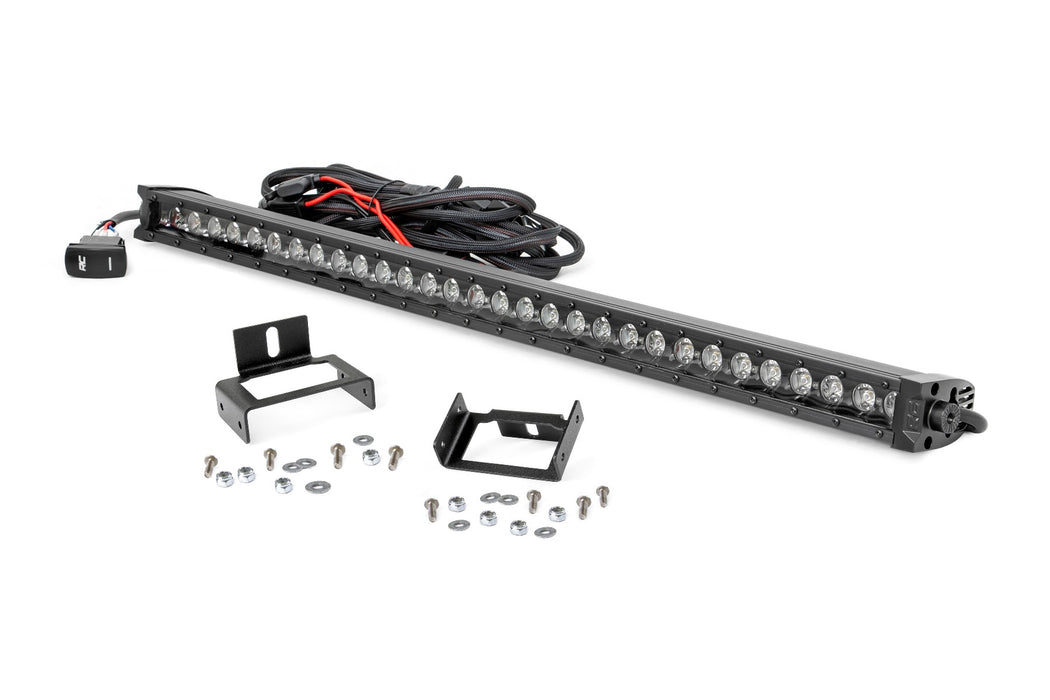 LED Light Kit - Grill - 30 inch Black Single Row - White DRL - Ford F-250/F-350 Super Duty (11-16)