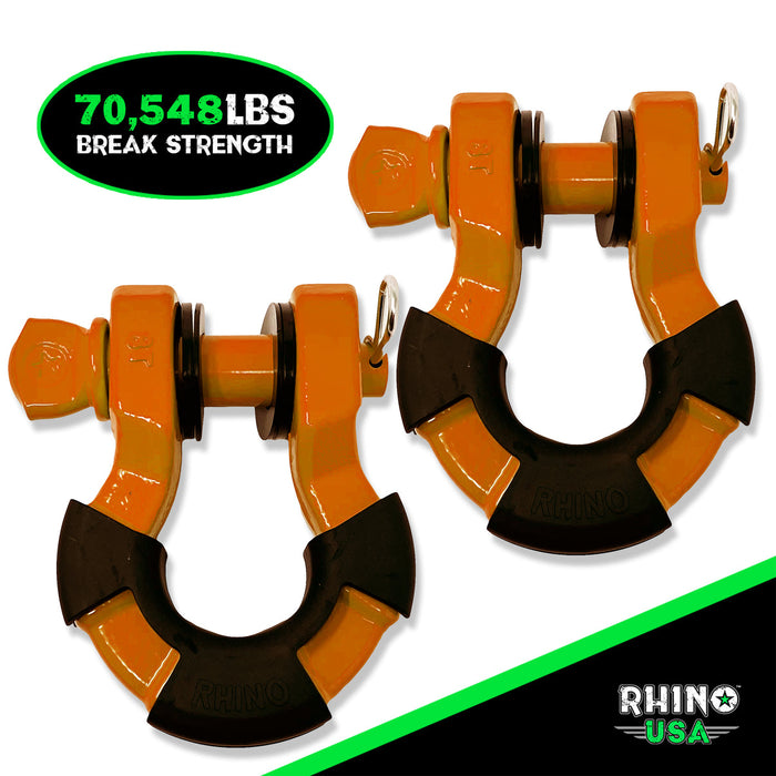 RHINO USA 8T SUPER SHACKLE 2-PACK (ORANGE)