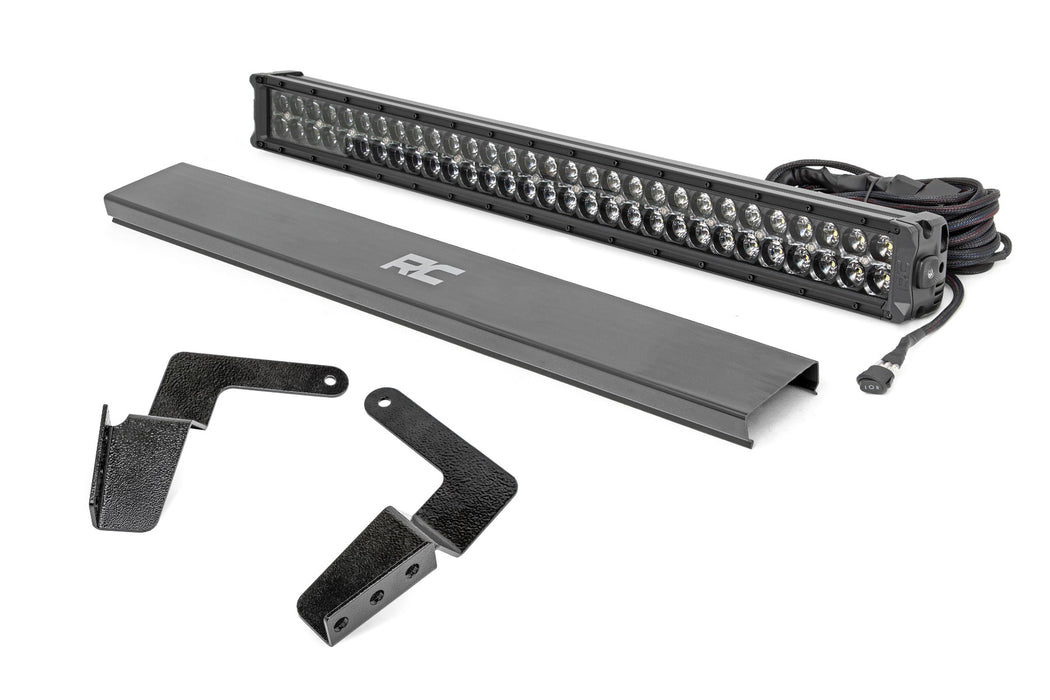 LED Light Kit - Bumper Mount - 30 inch Black Dual Row - White DRL - Toyota FJ Cruiser (07-14)