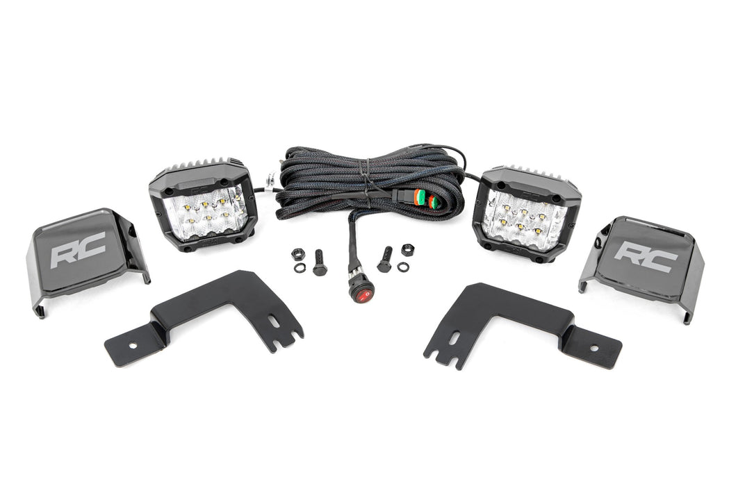 Rough Country LED Light - Under Bed Mount - 3" Chrome Pair - Wide Angle | Polaris XPEDITION ADV 5