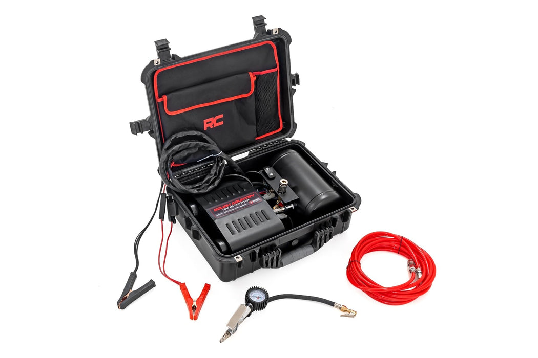 Rough Country Portable Twin Motor Air Compressor w/Carry Case - 12 Volt - 150PSI - 6.16 CFM