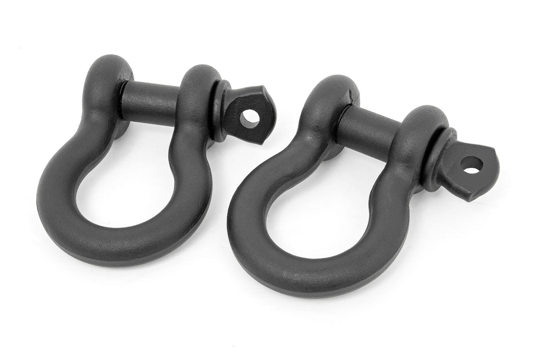 5/8 D Ring Shackles - Cast - 3/4 inch Pin - Pair - Black