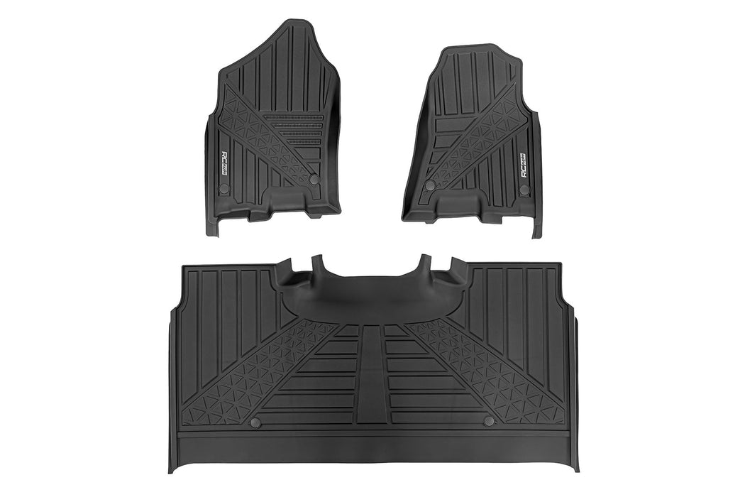 Rough Country Flex-Fit Floor Mats - FR &amp; RR - Crew | Ram 1500 (19-24)/1500 TRX (21-24)