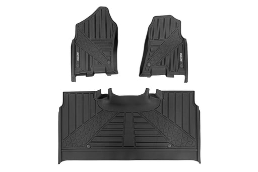 Rough Country Flex-Fit Floor Mats, FR & RR, Crew, Ram 1500 (2019-2024)/1500 TRX (2021-2024)