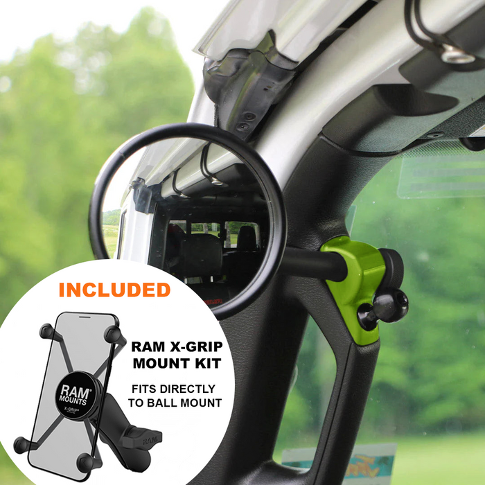 JL/JLU A-Pillar Side Jeep Mirrors with Base Mount Driver AND Passenger