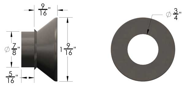 7/8 to 3/4 Safety High Misalignment Spacer Zinc Plated Steel 2 Inch Mounting Width