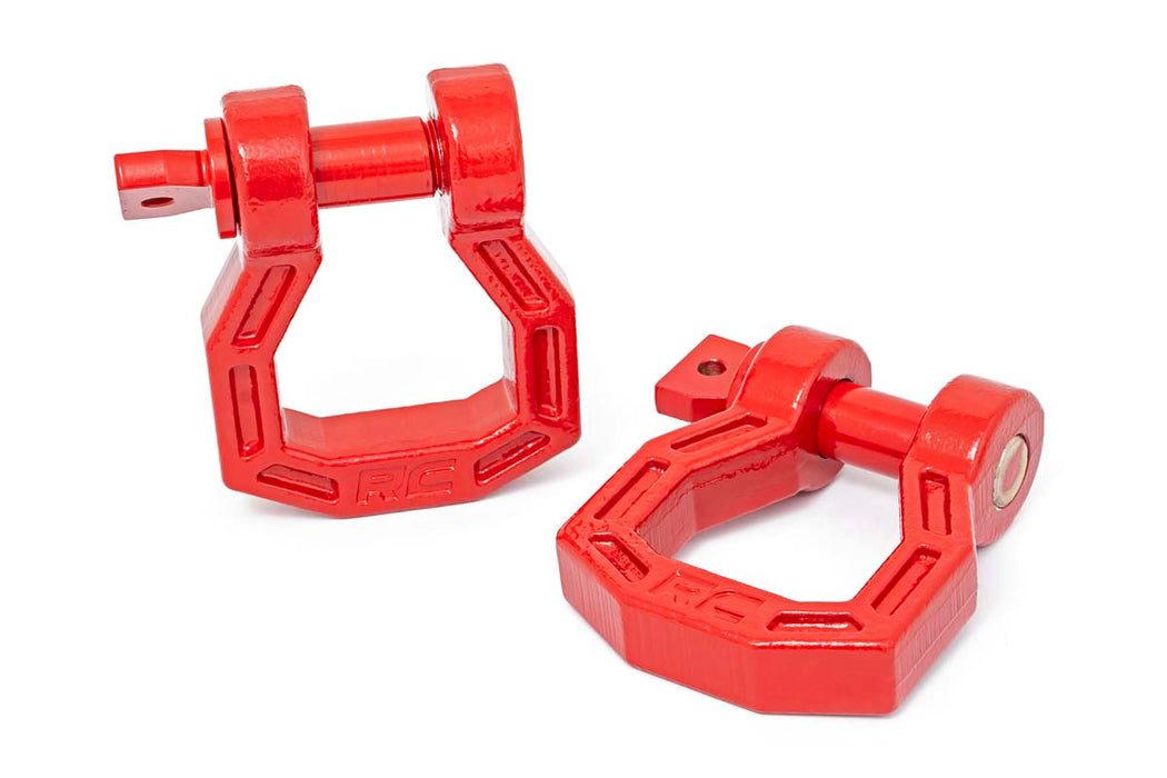 Rough Country D-Ring - Forged - Pair - Red