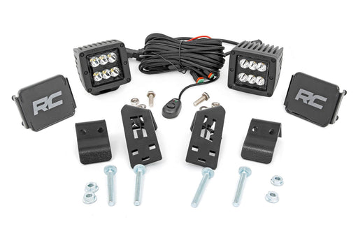 Rough Country LED Light Kit, "A" Pillar Mount, 2" Black Pair, Spot, Polaris RZR PRO XP