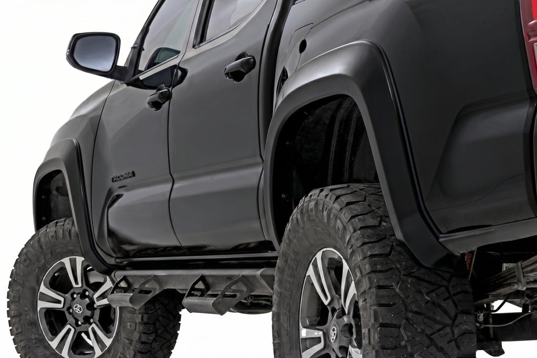 Rough Country Fender Flares, Sport, 202 Black Onyx, Toyota Tacoma 2WD/4WD (2016-2023), view 2