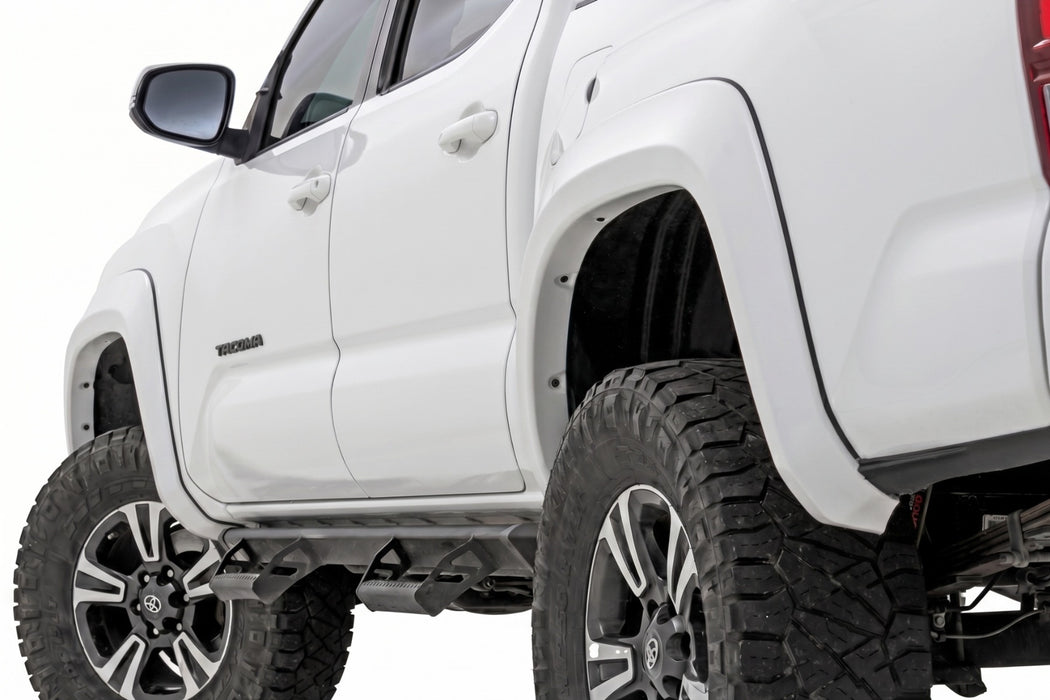 Rough Country Fender Flares, Sport, O40 Super White, Toyota Tacoma 2WD/4WD (2016-2023), view 2