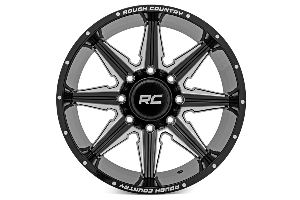 Rough Country 91M Series Wheel/One-Piece/Gloss Black/20x12/6x135/-44mm