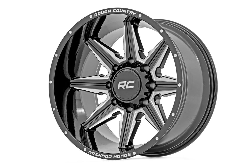 Rough Country 91M Series Wheel/One-Piece/Gloss Black/20x12/6x135/-44mm