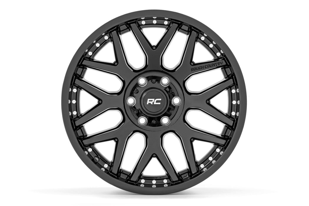 Rough Country 95 Series Wheel/One-Piece/Gloss Black/20x10/6x5.5/-25mm