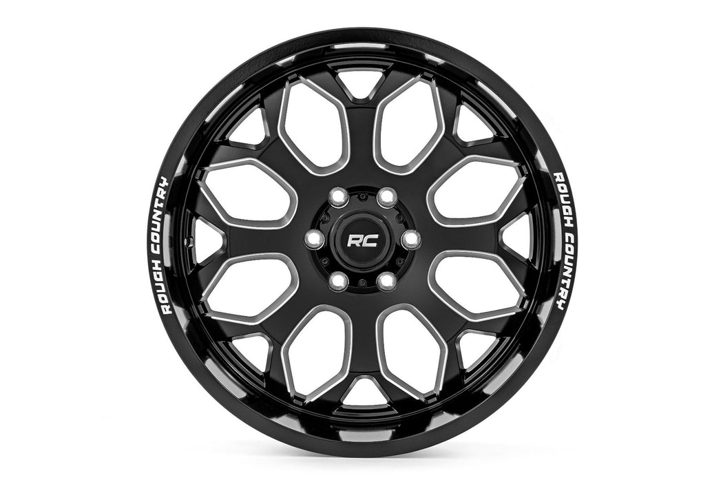 Rough Country 96 Series Wheel/One-Piece/Gloss Black/20x10/6x5.5/-19mm
