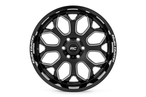 Rough Country 96 Series Wheel/One-Piece/Gloss Black/20x10/8x180/-19mm, view 2