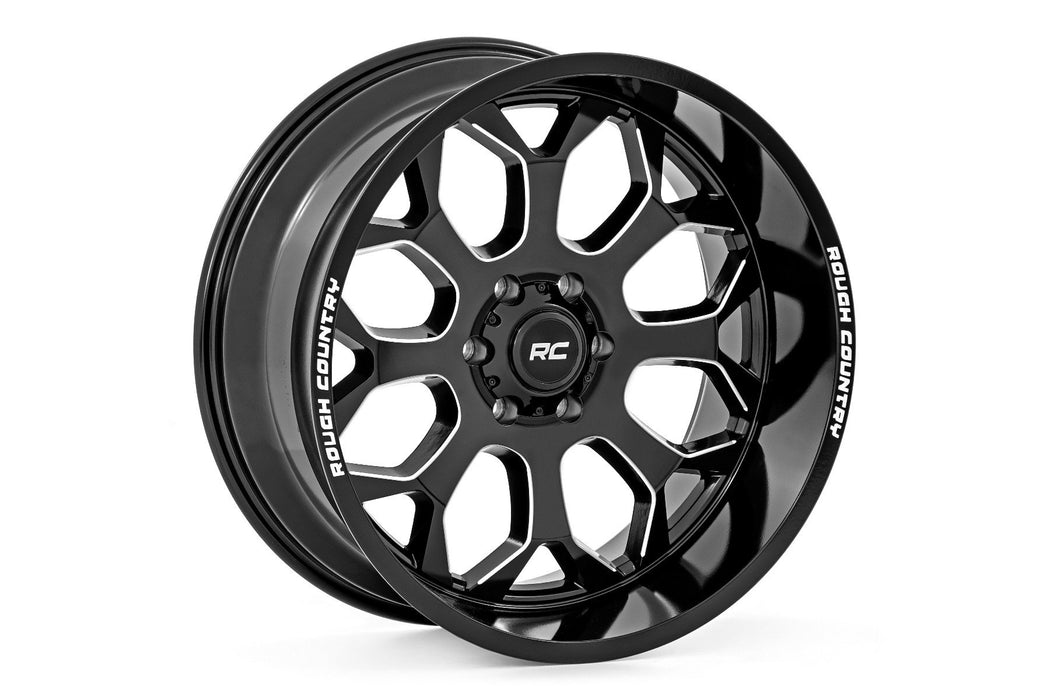 Rough Country 96 Series Wheel/One-Piece/Gloss Black/20x10/6x5.5/-19mm