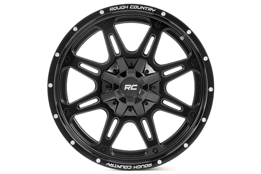 Rough Country 94 Series Wheel/One-Piece/Matte Black/20x10/5x5.0/5x4.5/-18mm