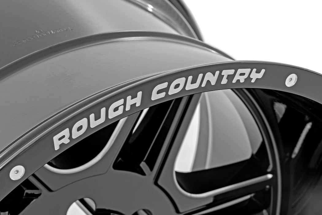 Rough Country 92 Series Wheel/Machined One-Piece/Gloss Black/20x12/6x5.5/-44mm
