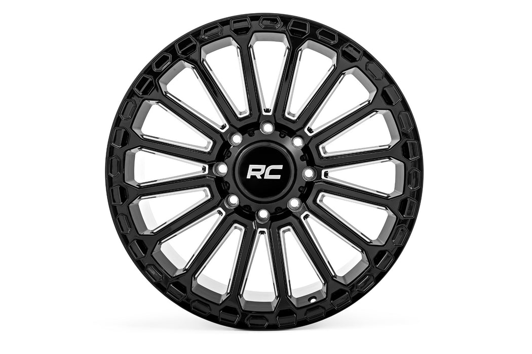 Rough Country 97 Series Wheel/One-Piece/Gloss Black/17x9/5x5/-12mm