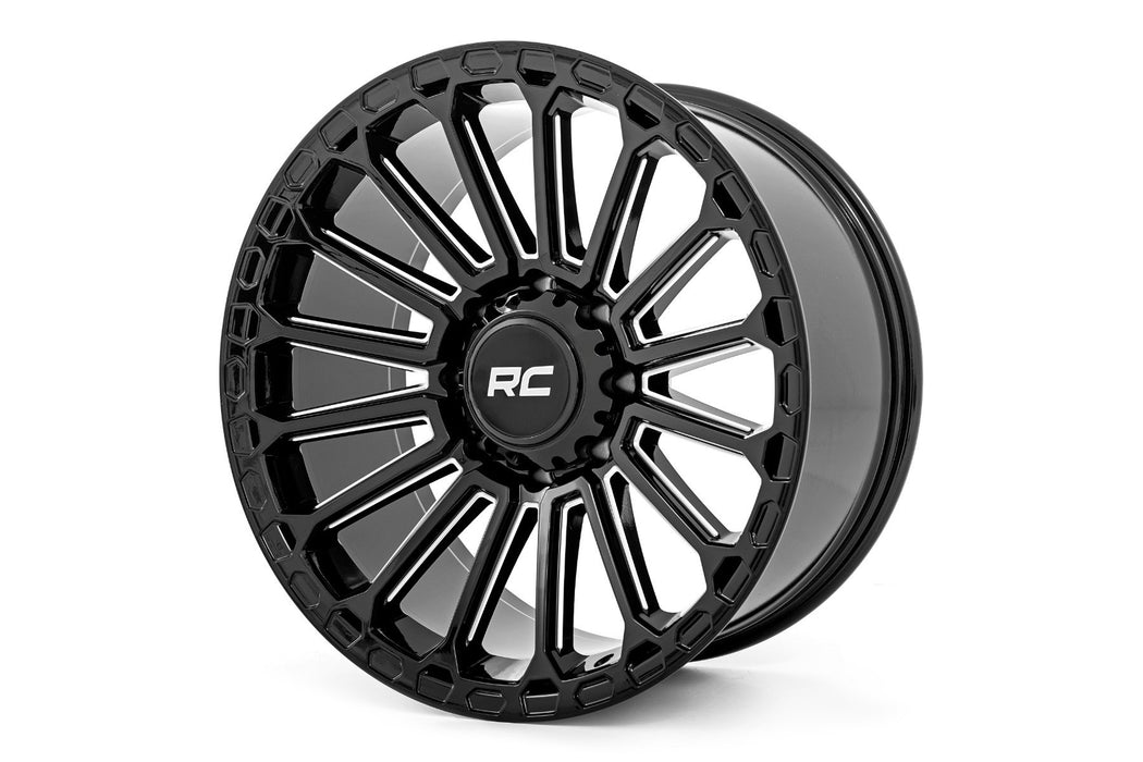 Rough Country 97 Series Wheel/One-Piece/Gloss Black/17x9/5x5/-12mm