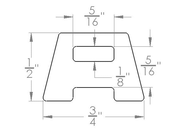 Small Zip Tie tab Dimensions
