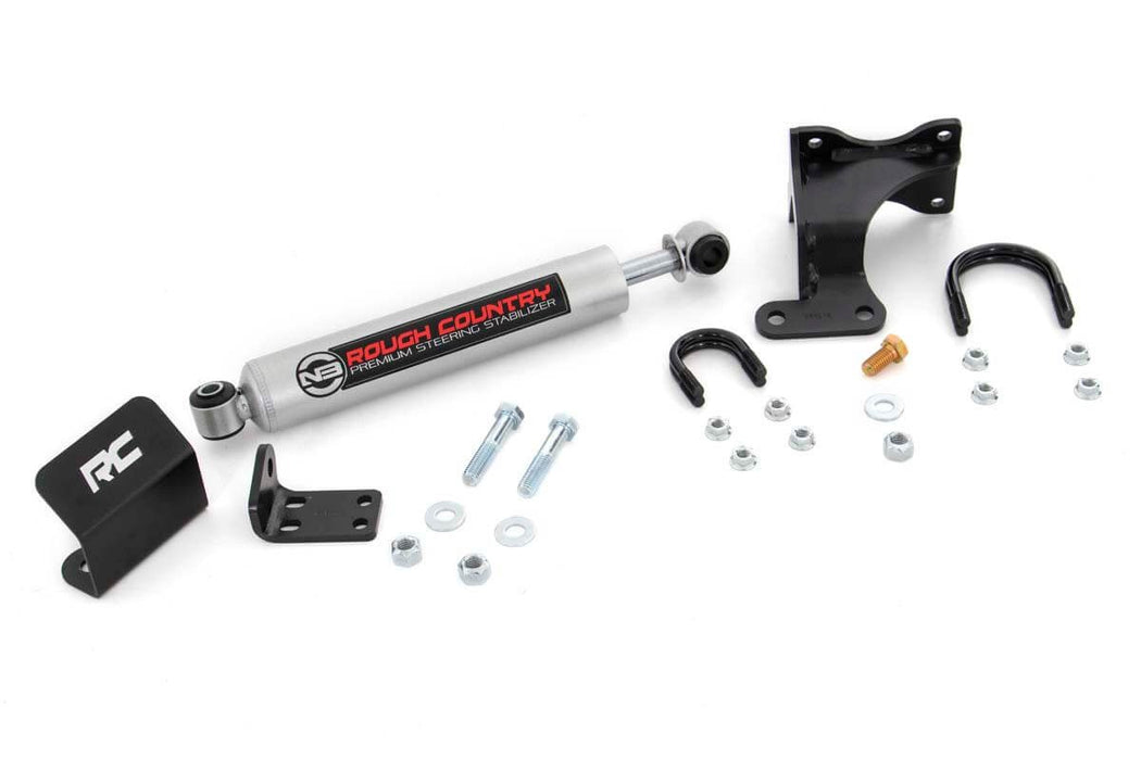 Rough Country N3 Steering Stabilizer - Axle Bracket - 2-8 Inch Lift | Jeep Wrangler JK (07-18)
