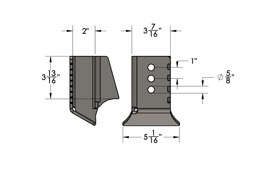 3.5" Axle tube.