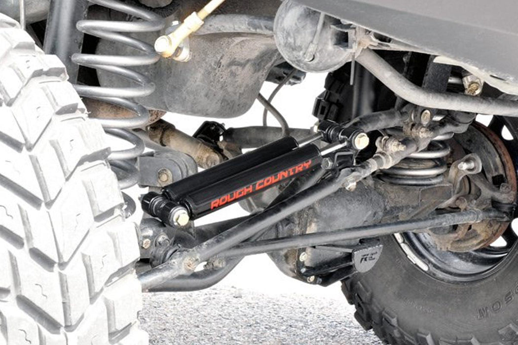 Rough Country Dual Steering Stabilizer - 2.5-6.5 Inch Lift | Jeep Comanche MJ/Wrangler TJ/Wrangler Unlimited