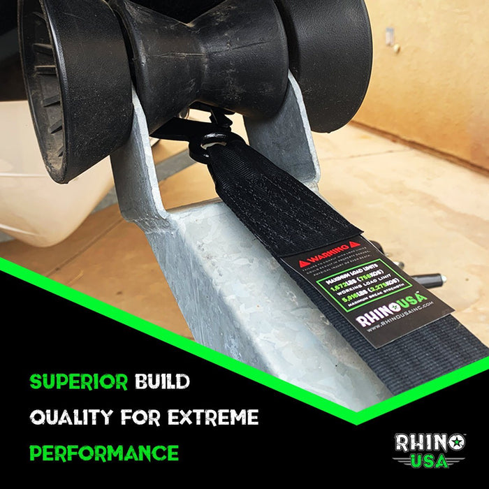 Rhino USA Boat Winch Strap with Hook | 2 in x 20 ft | P/N RNO-WNCH-STRP