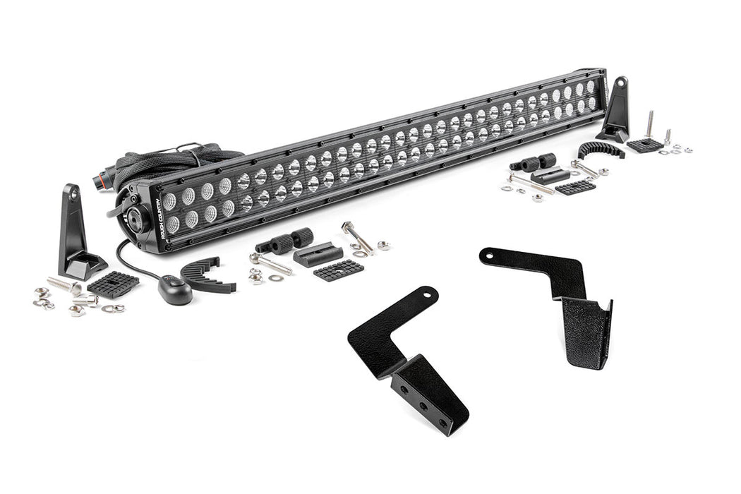 LED Light Kit - Bumper Mount - 30 inch Black Dual Row - Toyota FJ Cruiser (07-14)