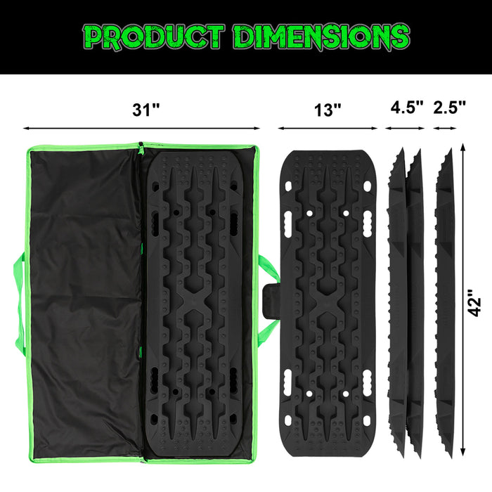 RHINO USA RECOVERY TRACTION BOARDS - BLACK (PAIR)