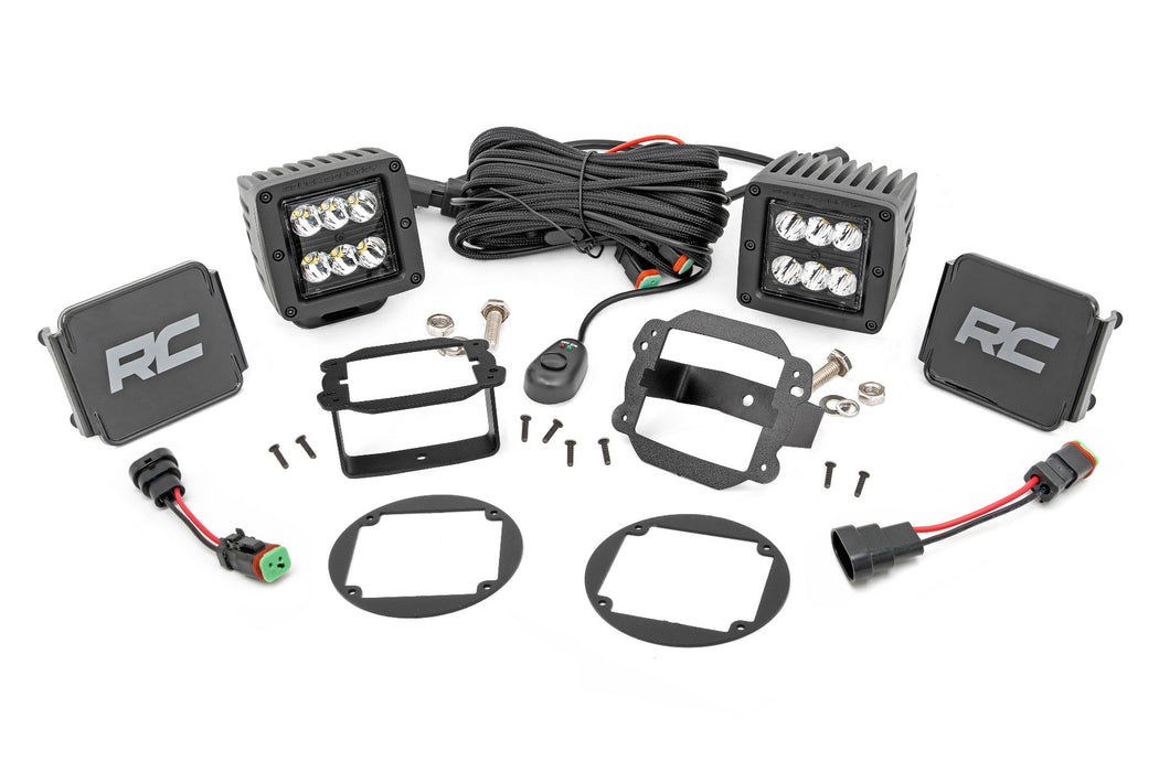 LED Light Kit - Fog Mount - 2 inch Black Pair - Jeep Wrangler JK/Wrangler Unlimited (10-18)