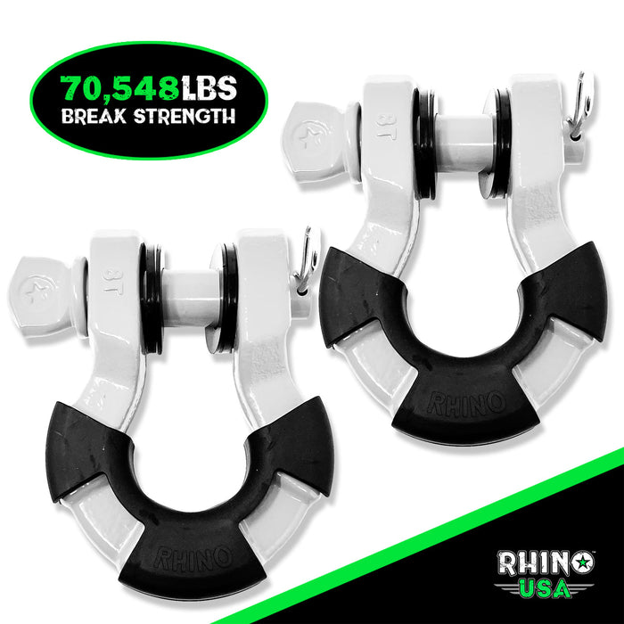 RHINO USA 8T SUPER SHACKLE 2-PACK (WHITE)