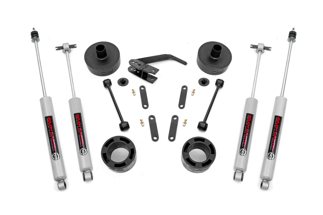 Rough Country 2.5 Inch Lift Kit, Spacers, N3, Jeep Wrangler JK/Wrangler Unlimited (2007-2018)