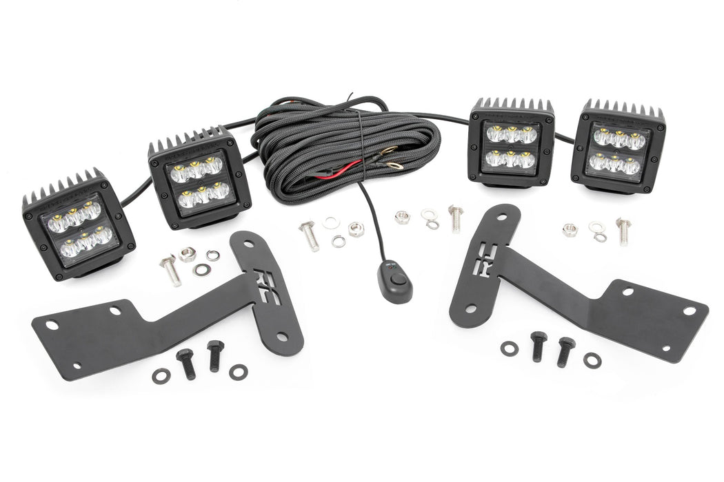 LED Light Kit - Ditch Mount - Dual 2 inch Black Pairs - Spot - Toyota Tundra (14-21)