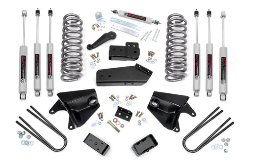 Rough Country 4 Inch Lift Kit, Quad Front Shocks, Rear Blocks, Ford Bronco 4WD (1980-1996)