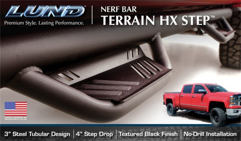 Lund 14-18 Toyota 4Runner SR5/Trail/TRD PRO Terrain HX Step Nerf Bars - Black