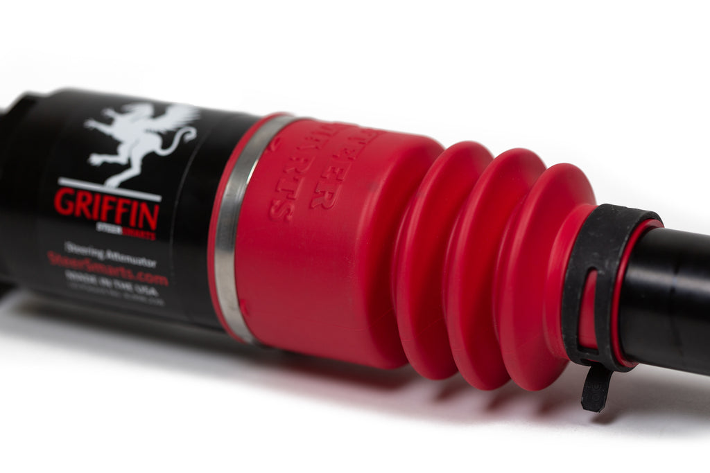 Steering Attenuator Upgrade for XD Drag Links Griffin XD For 07-24 Wrangler JK/JL, Gladiator Red Bellow