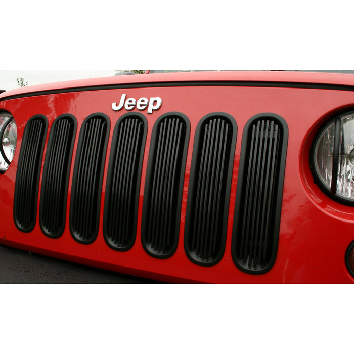 Billet Grille Insert, Black; 07-16 Jeep Wrangler JK