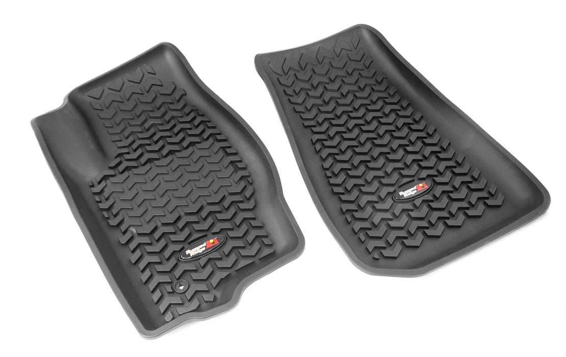 Floor Liners, Front, Black; 05-10 Jeep WK/XK