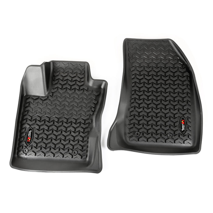 Floor Liners, Front, Black; 15-16 Jeep Renegade