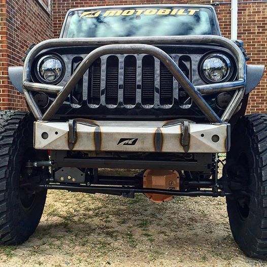 Front Stubby Bumper w/ Grill Hoop / Stinger for Jeep JK / JKU - Motobilt