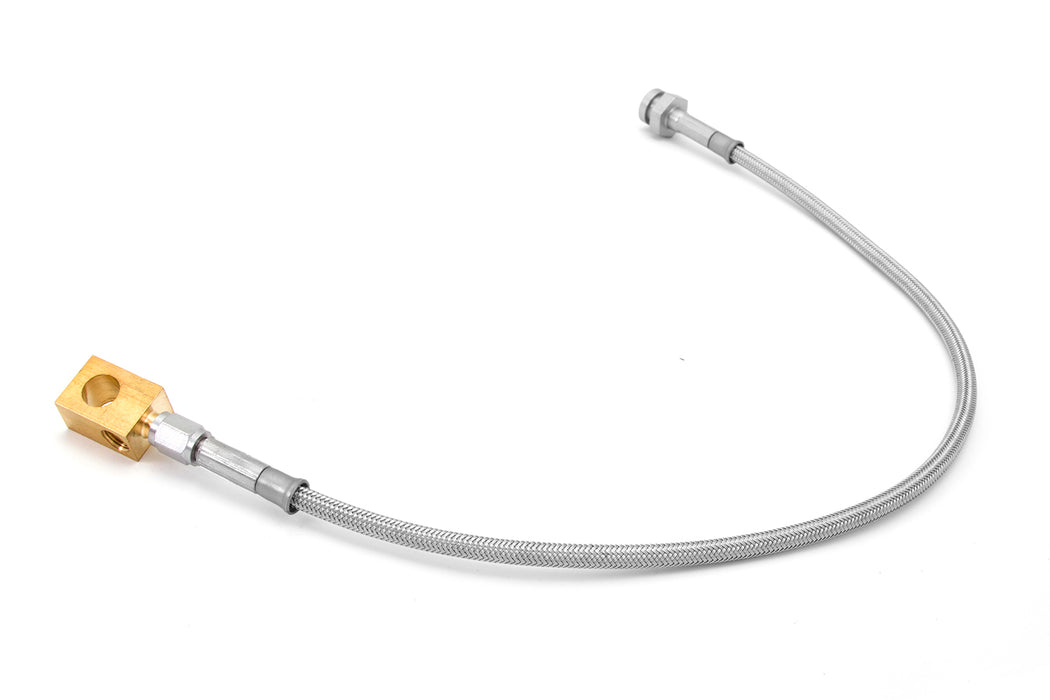 Front Brake Hoses, Stainless Steel, Drum; 66-71 Jeep CJ/Commando