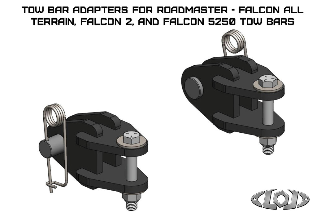 Tow Bar Adapters for Roadmaster Falcon All Terrain, Falcon 2, and Falcon 5250 Tow Bars (Black Powder Coated)