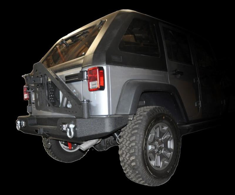 DV8 Offroad 07-18 Jeep Wrangler JK Full Length Rear Bumper w/ Light Holes