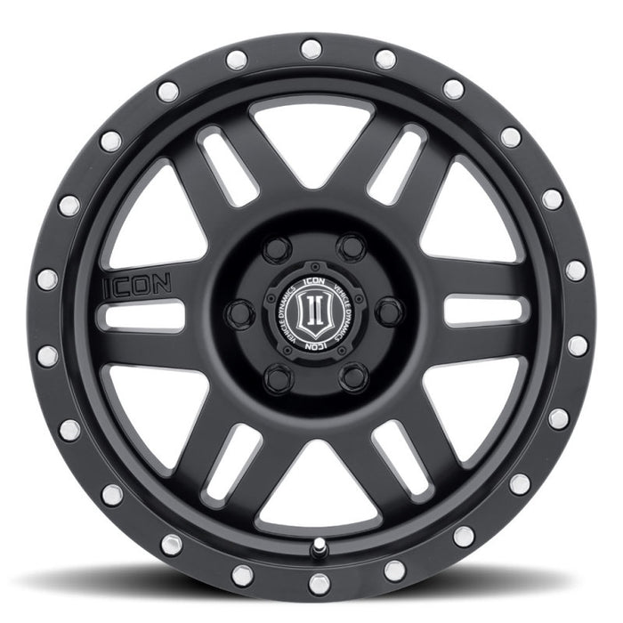 ICON Six Speed 17x8.5 6x5.5 25mm Offset 5.75in BS 108.1mm Bore Satin Black Wheel
